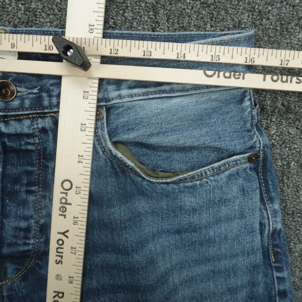 Todd‎ Snyder Jeans Mens 32x30 Blue 5 Pocket Selvedge Distressed Straight Denim